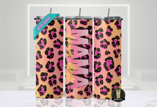 MAMA LEOPARD Sunset gradient colours Design,20oz Skinny Tumbler,holiday gift ,seamless Pattern